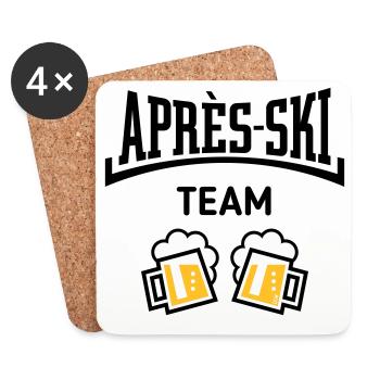 Après-Ski Team (Bier Apres Ski Konkav / POS 3C) - Untersetzer (4er-Set) - Weiß - Vorne