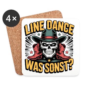 Line Dance Skeleton Western Shirt - Coasters (set of 4) - white - Front