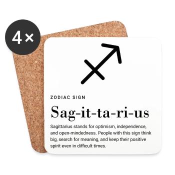 Sagittarius - Zodiac Sign - Coasters (set of 4) - white - Front