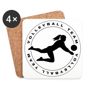 Volleyball Team Mannschaft - Coasters (set of 4) - white - Front