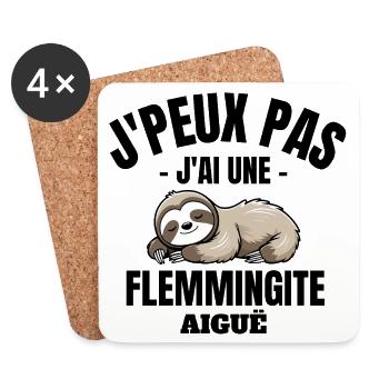 flemme, fatigue, repos - Dessous de verre (lot de 4) - blanc - Devant