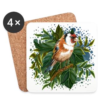 Bunter Vogel - Untersetzer (4er-Set) - Weiß - Vorne