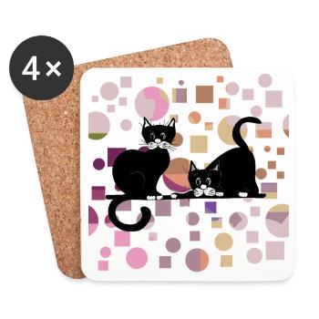 Cats - Coasters (set of 4) - white - Front