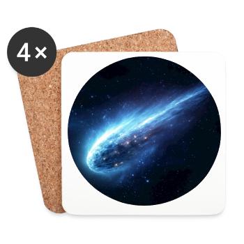 Astronomy Space Comet Streaking Tail - Coasters (set of 4) - white - Front