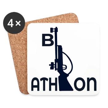 Biathlon-Wintersport - Untersetzer (4er-Set) - Weiß - Vorne