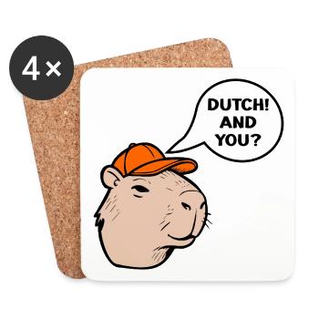 Dutch Capybara - Coasters (set of 4) - white - Front