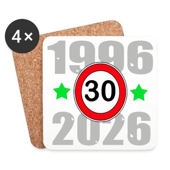 Birthday 30 , 30 years1996 to 2026 - Coasters (set of 4) - white - Front