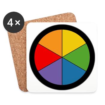 Rainbow Color Wheel - Coasters (set of 4) - white - Front