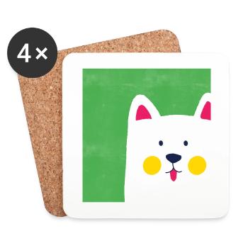 Amoureux des chiens - Dessous de verre (lot de 4) - blanc - Devant