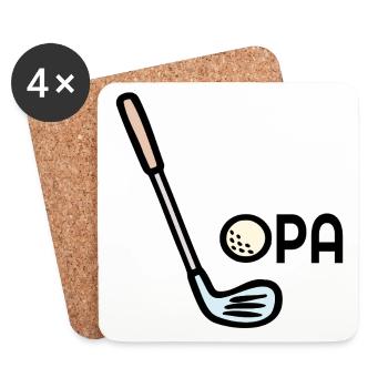 Golf Opa Golfschläger - Untersetzer (4er-Set) - Weiß - Vorne