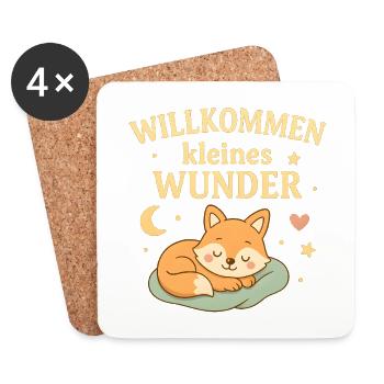 Welcome Little Miracle Fox Variant - Coasters (set of 4) - white - Front
