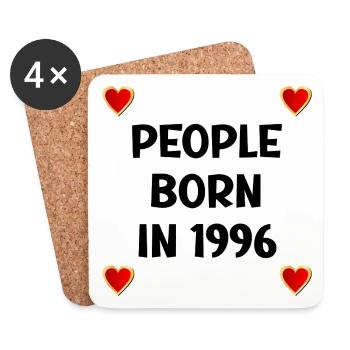Anniversaire 1996 - Cœur d’amour - Dessous de verre (lot de 4) - blanc - Devant