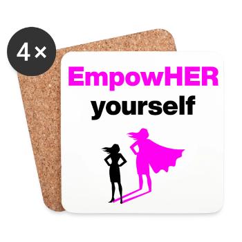 EMPOHER-TOI SUPER-HÉROÏNE ROSE EMPOWERMENT - Dessous de verre (lot de 4) - blanc - Devant