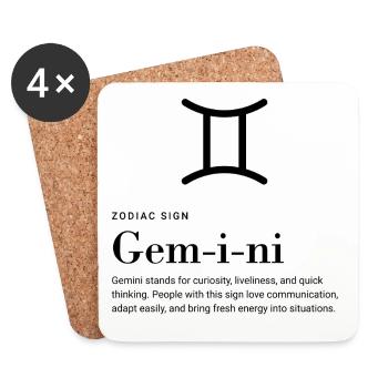 Gemini - Zodiac sign - Untersetzer (4er-Set) - Weiß - Vorne