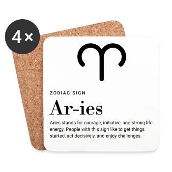 Aries - Zodiac sign - Untersetzer (4er-Set) - Weiß - Vorne