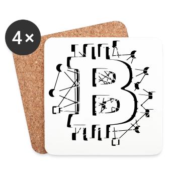 Bitcoin Platine Circuit Tech Krypto - Untersetzer (4er-Set) - Weiß - Vorne