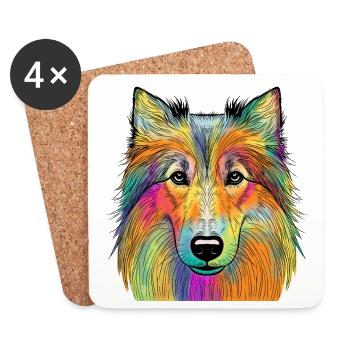collie - Coasters (set of 4) - white - Front
