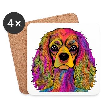 Cavalier King Charles Spaniel - Untersetzer (4er-Set) - Weiß - Vorne