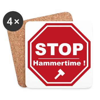 Stopp Hammertime - Untersetzer (4er-Set) - Weiß - Vorne