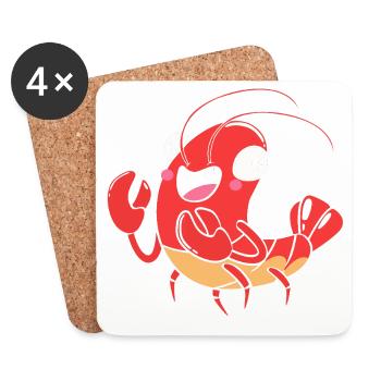 Hummer Meeresfrüchte Maine Lobster Languste - Untersetzer (4er-Set) - Weiß - Vorne