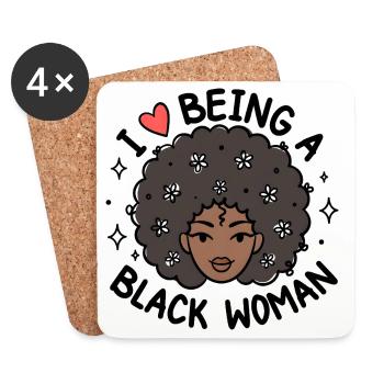 I Love Being A Black Woman Pride Design - Coasters (set of 4) - white - Front
