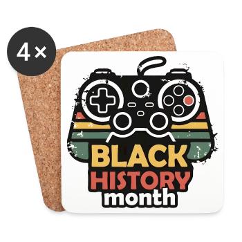 Manette de jeu rétro du Mois de l’Histoire des Noirs - Dessous de verre (lot de 4) - blanc - Devant