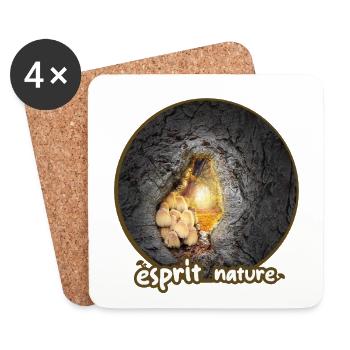 Nature Mushroom - Coasters (set of 4) - white - Front