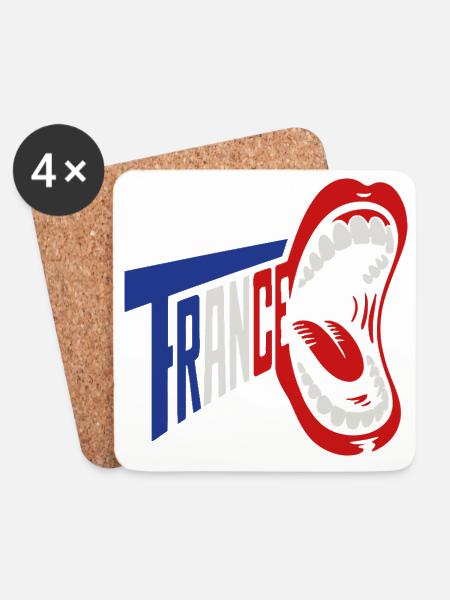 Trance Scream Retro-Typografie - Untersetzer (4er-Set) - Weiß