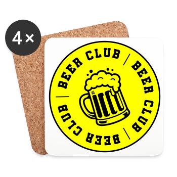 Bier Club Verein Saufen - Untersetzer (4er-Set) - Weiß - Vorne