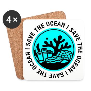 Save the Ocean - Coasters (set of 4) - white - Front