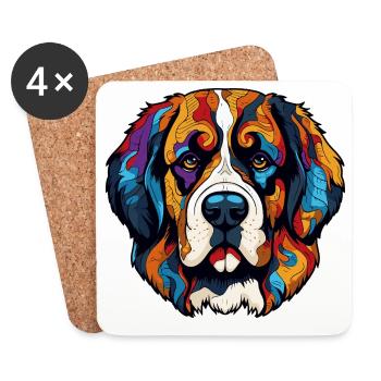 Hund Comic - Untersetzer (4er-Set) - Weiß - Vorne