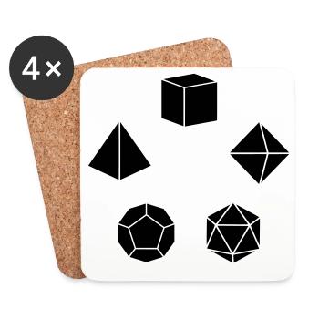Pen&Paper Dice Set - Untersetzer (4er-Set) - Weiß - Vorne