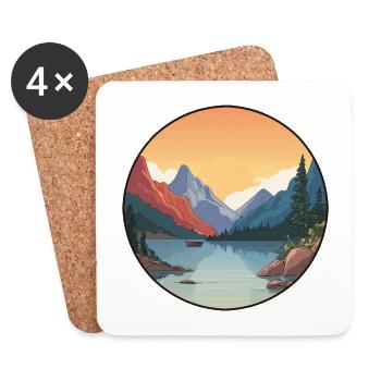 Ruhiger Bergsee – Natur und Gelassenheit - Untersetzer (4er-Set) - Weiß - Vorne
