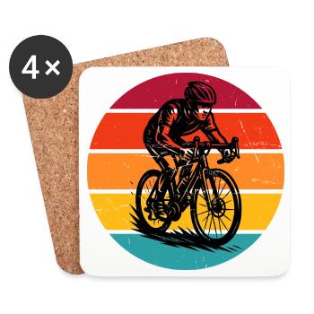 Illustrations de vélo de route pour votre tenue - Dessous de verre (lot de 4) - blanc - Devant