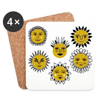 Soleil face à Kaléidoscope - Dessous de verre (lot de 4) - blanc - Devant
