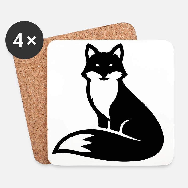 Fuchs Tier - Untersetzer (4er-Set) - Weiß
