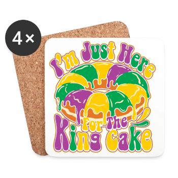 King Cake Mardi Gras - Dessous de verre (lot de 4) - blanc - Devant