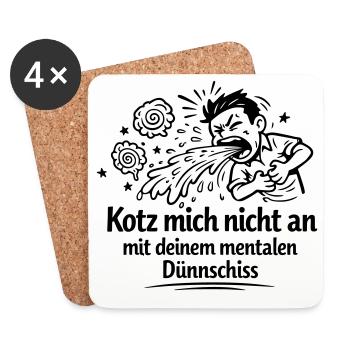 Mental thin shit vomiting - Coasters (set of 4) - white - Front