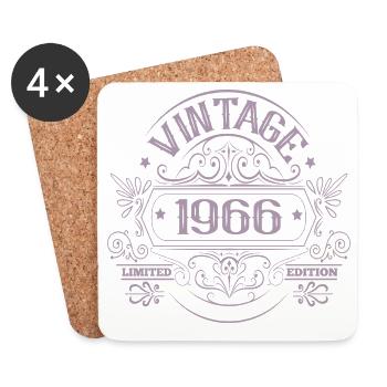 60e anniversaire Année Vintage 1966 Édition Limitée - Dessous de verre (lot de 4) - blanc - Devant