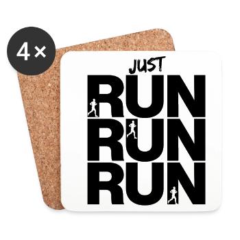 JUST RUN RUN RUN – GO! - Coasters (set of 4) - white - Front