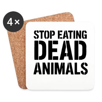 Arrêtez de manger des animaux morts - Dessous de verre (lot de 4) - blanc - Devant