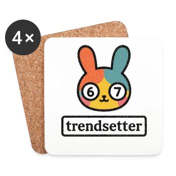 Bunny 67 : Créateur de tendances - Dessous de verre (lot de 4) - blanc - Devant