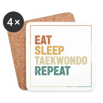 Eat Sleep Taekwondo Repeat - Coasters (set of 4) - white - Front