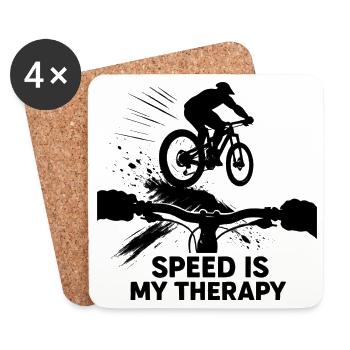 Downhill MTB POV Speed Therapy Gift - Coasters (set of 4) - white - Front