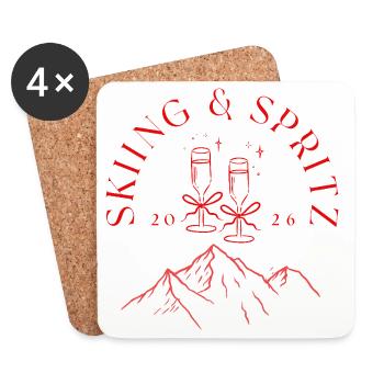 Après Ski Holiday Girlstrip Cadeau de ski - Dessous de verre (lot de 4) - blanc - Devant