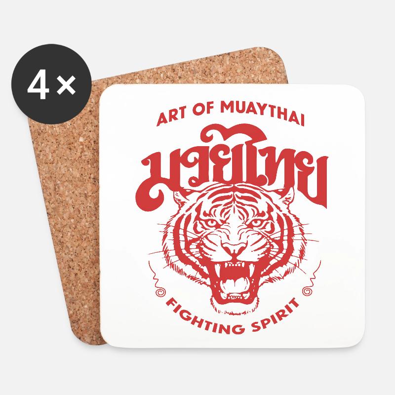 KUNST DES MUAY - Untersetzer (4er-Set) - Weiß