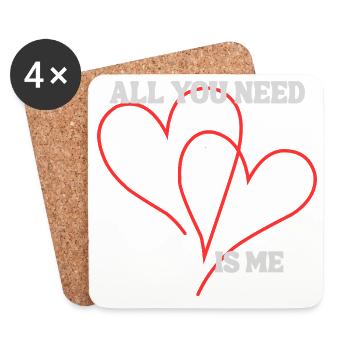 All you need  - Untersetzer (4er-Set) - Weiß - Vorne