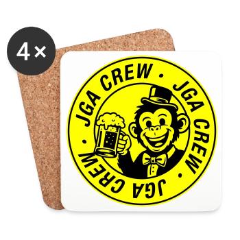 Enterrement de vie de garçon du groupe Bachelor Crew Singe - Dessous de verre (lot de 4) - blanc - Devant