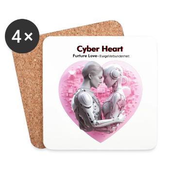 Rencontre avec le cœur cybernétique - Dessous de verre (lot de 4) - blanc - Devant