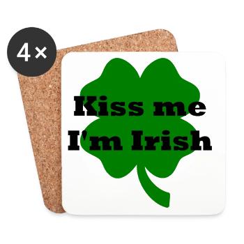 embrasse-moi, je suis irlandais - Dessous de verre (lot de 4) - blanc - Devant